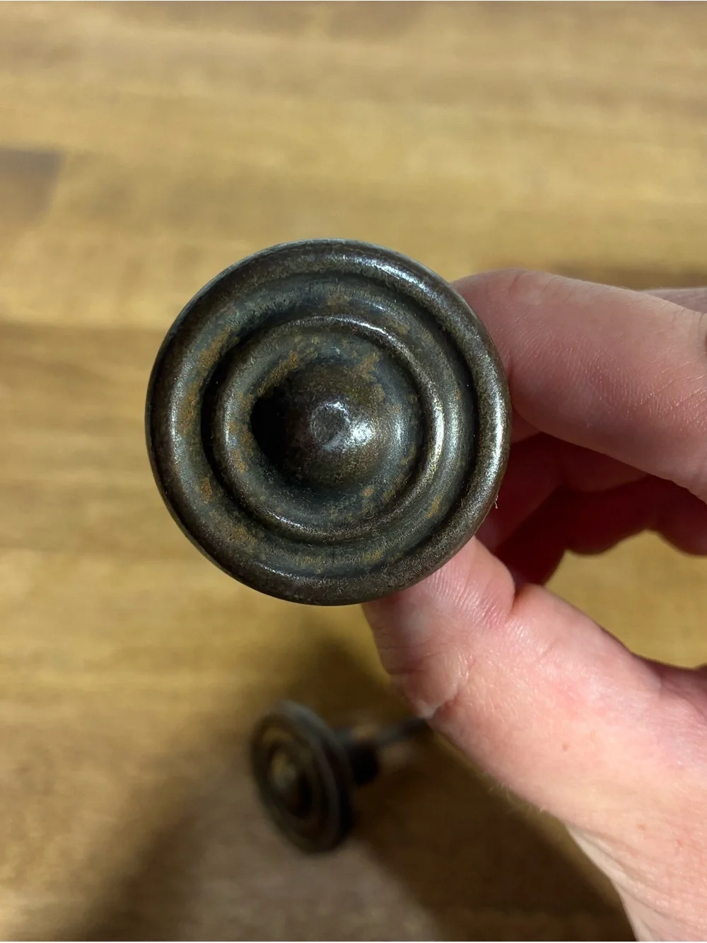 Antique Rustic Metal Bullseye Dresser Knobs 1